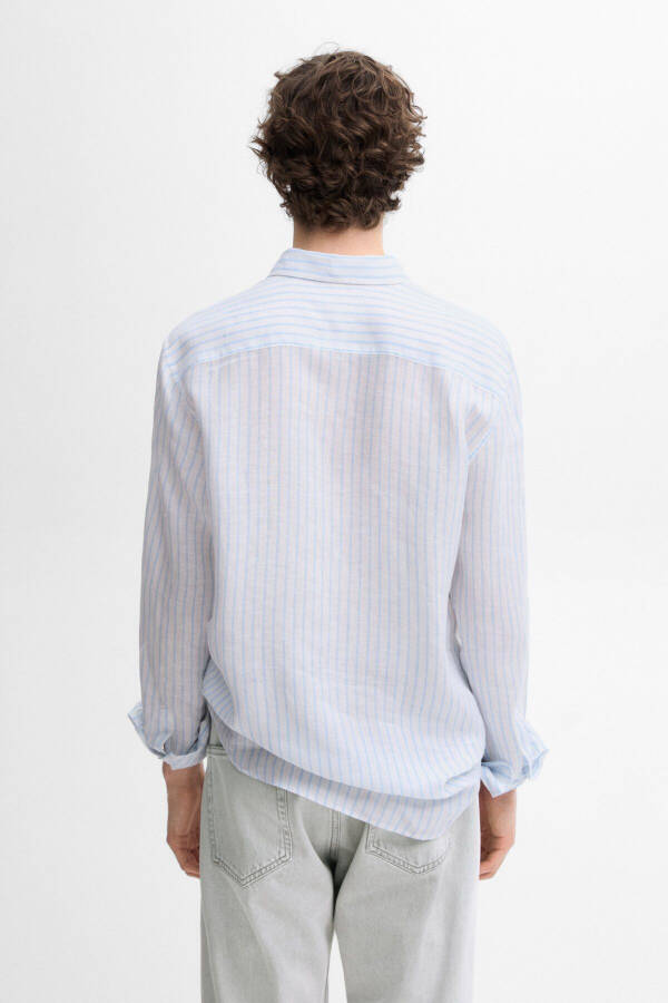 100% linen striped shirt - 3