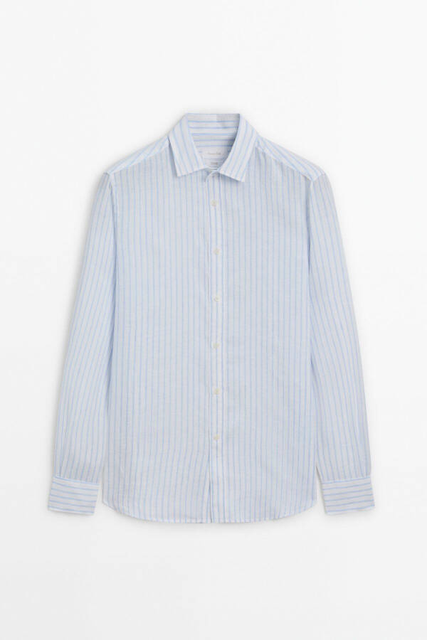 100% linen striped shirt - 5