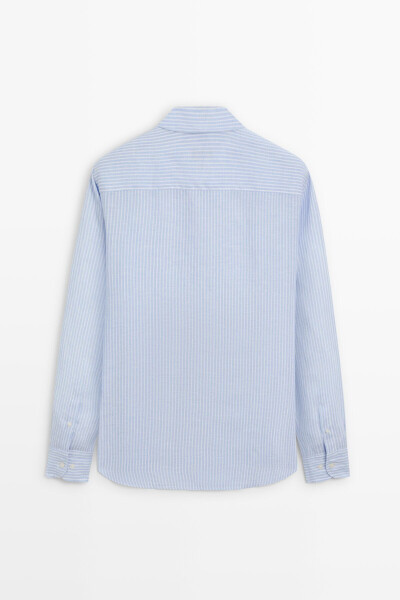 100% linen striped shirt - 8