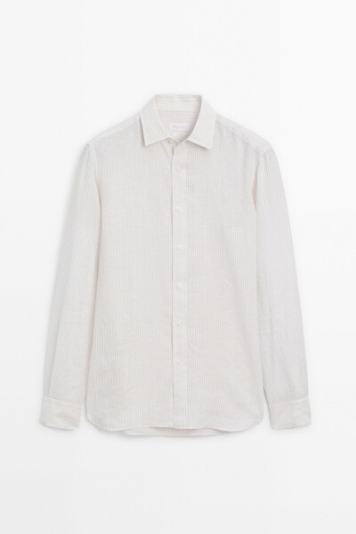 100% linen striped shirt - 5