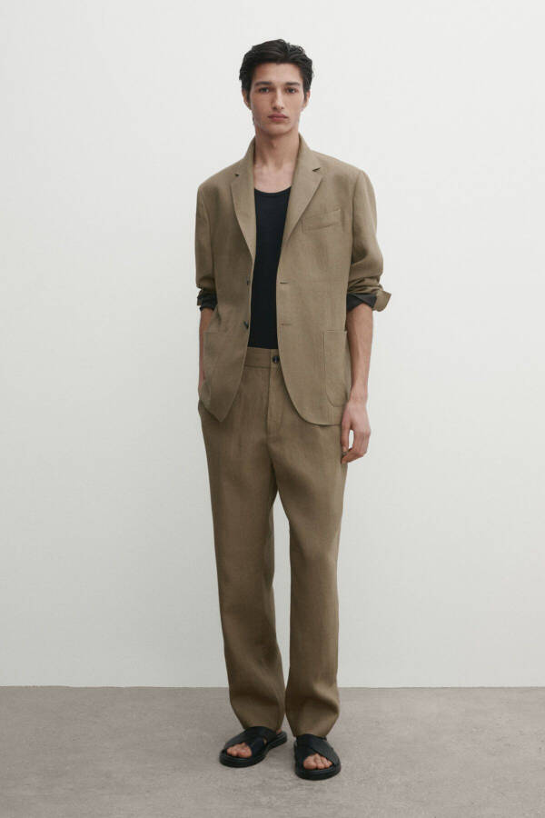 100% linen suit pants - 1