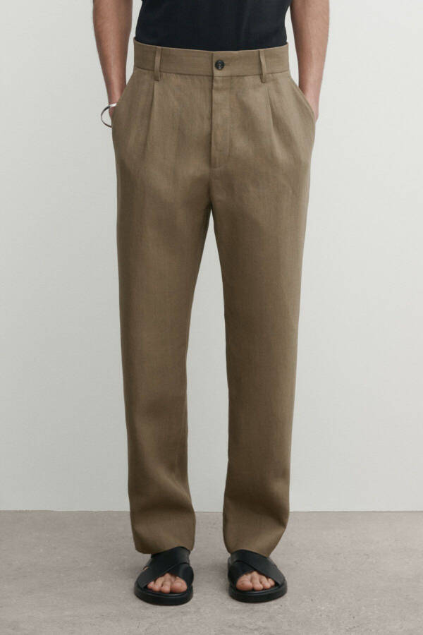 100% linen suit pants - 2