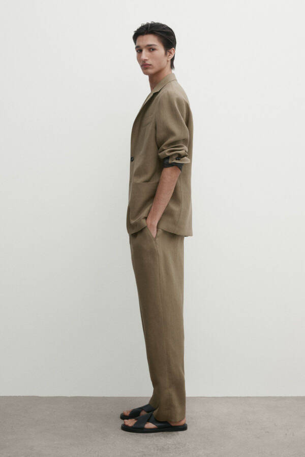 100% linen suit pants - 4