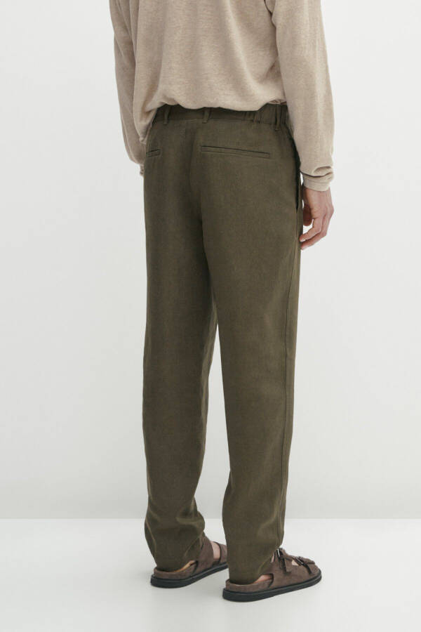 100% linen, tapered fit trousers. - 3