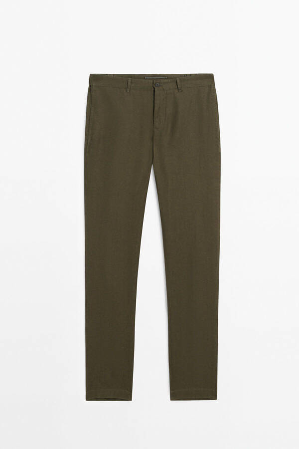 100% linen, tapered fit trousers. - 6