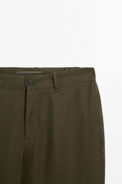 100% linen, tapered fit trousers. - 7