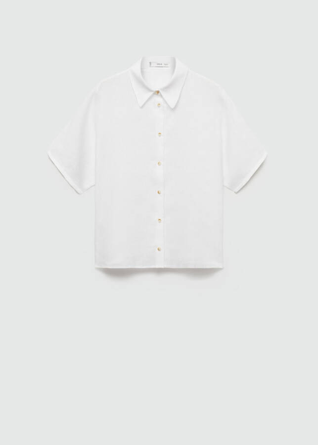 100% linen white shirt - 3