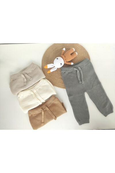 100% Organic Cotton Unisex Baby Knit Pants Knit Sweatpants - 3