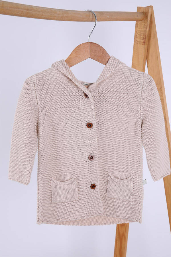 100% Organic Knit Baby Boy Girl Hooded Cardigan - 8