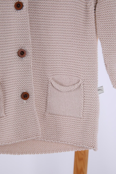 100% Organic Knit Baby Boy Girl Hooded Cardigan - 10