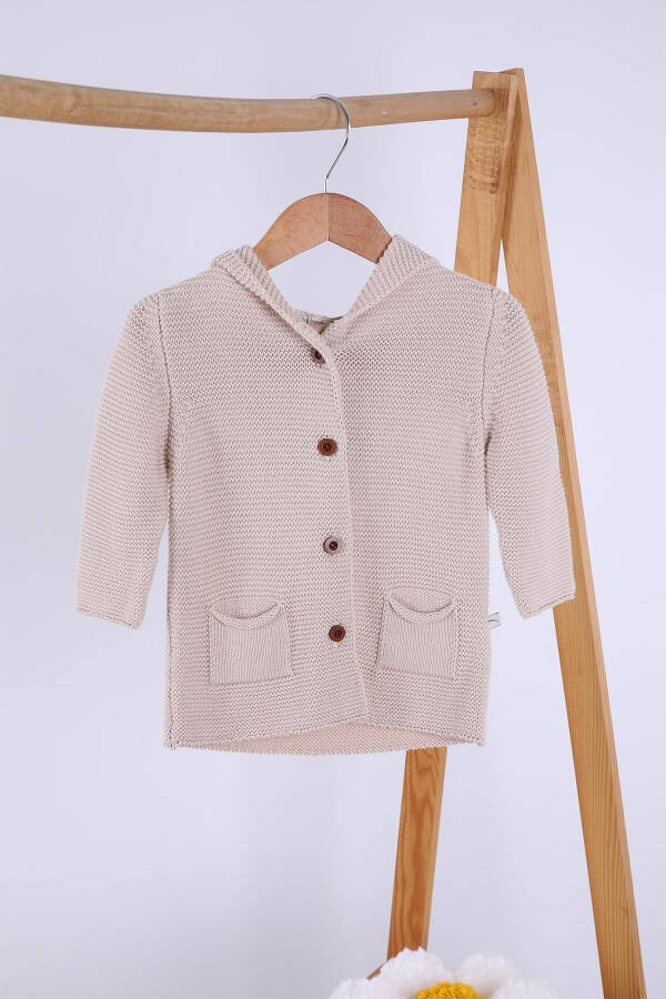 100% Organic Knit Baby Boy Girl Hooded Cardigan - 1