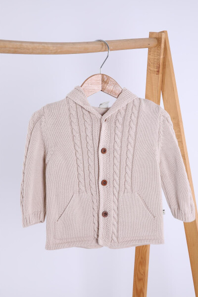 100% Organic Knit Baby Hoodie for Girls and Boys 6001 - 1