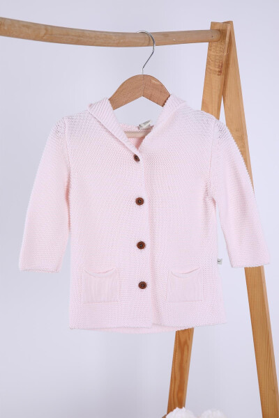 100% Organic Knitted Hooded Cardigan for Baby Boys and Girls 6000 - 1