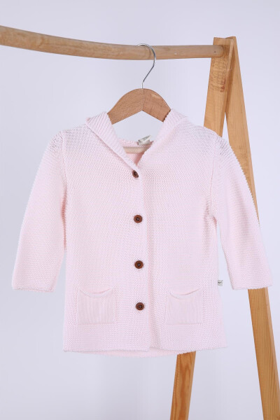 100% Organic Knitted Hooded Cardigan for Baby Boys and Girls 6000 - 2