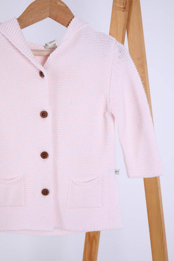 100% Organic Knitted Hooded Cardigan for Baby Boys and Girls 6000 - 3