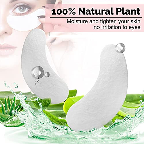 100 Pairs GreenLife Natural Hydrogel Eye Gel Pads - Collagen and Aloe Vera Patches for Under Eyes - Eyelash Extension Kit - 2