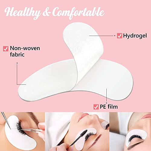 100 Pairs GreenLife Natural Hydrogel Eye Gel Pads - Collagen and Aloe Vera Patches for Under Eyes - Eyelash Extension Kit - 5