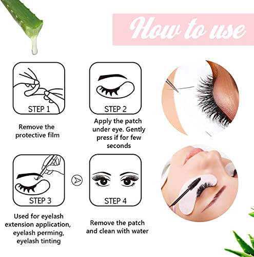 100 Pairs GreenLife Natural Hydrogel Eye Gel Pads - Collagen and Aloe Vera Patches for Under Eyes - Eyelash Extension Kit - 6