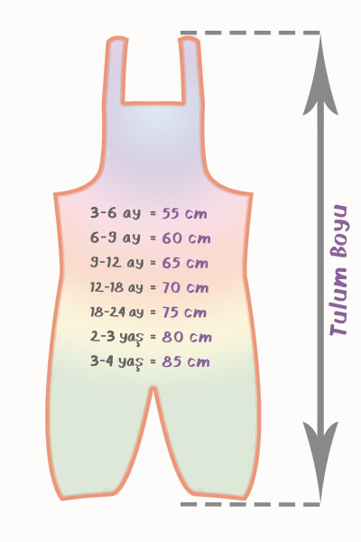 %100 Pamuk 4 Katlı Müslin Bebek / Çocuk Askılı Tulum Oeko-tex Sertifikalı - 4