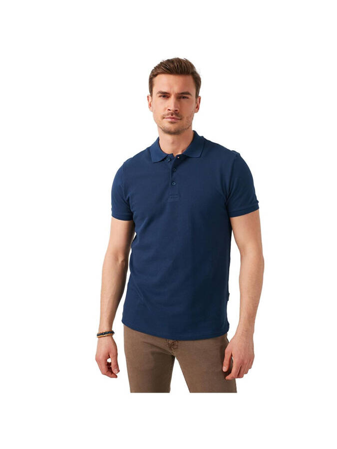 % 100 Pamuk Düğmeli Regular Fit Polo T Shirt 5902127 - 6