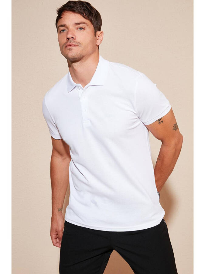 % 100 Pamuk Düğmeli Regular Fit Polo T Shirt 5902127 - 1