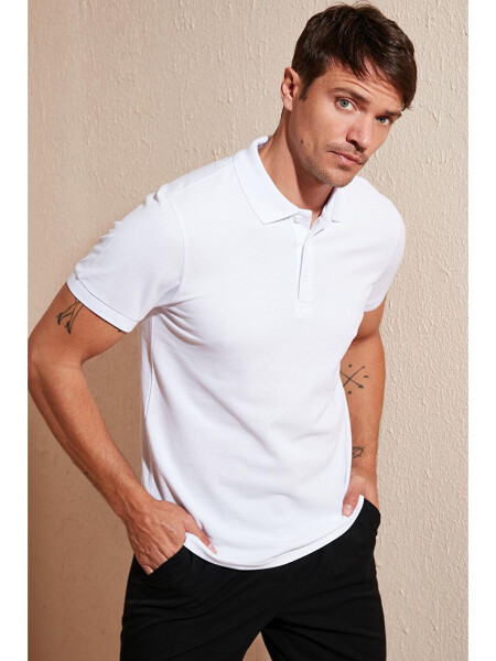 % 100 Pamuk Düğmeli Regular Fit Polo T Shirt 5902127 - 2