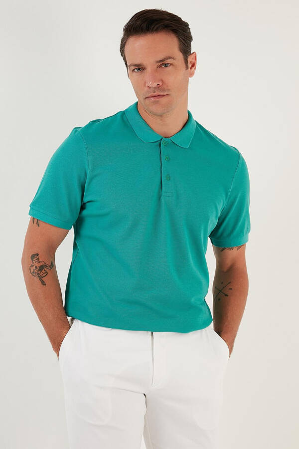 % 100 Pamuk Düğmeli Regular Fit Polo T Shirt 5902127 - 3