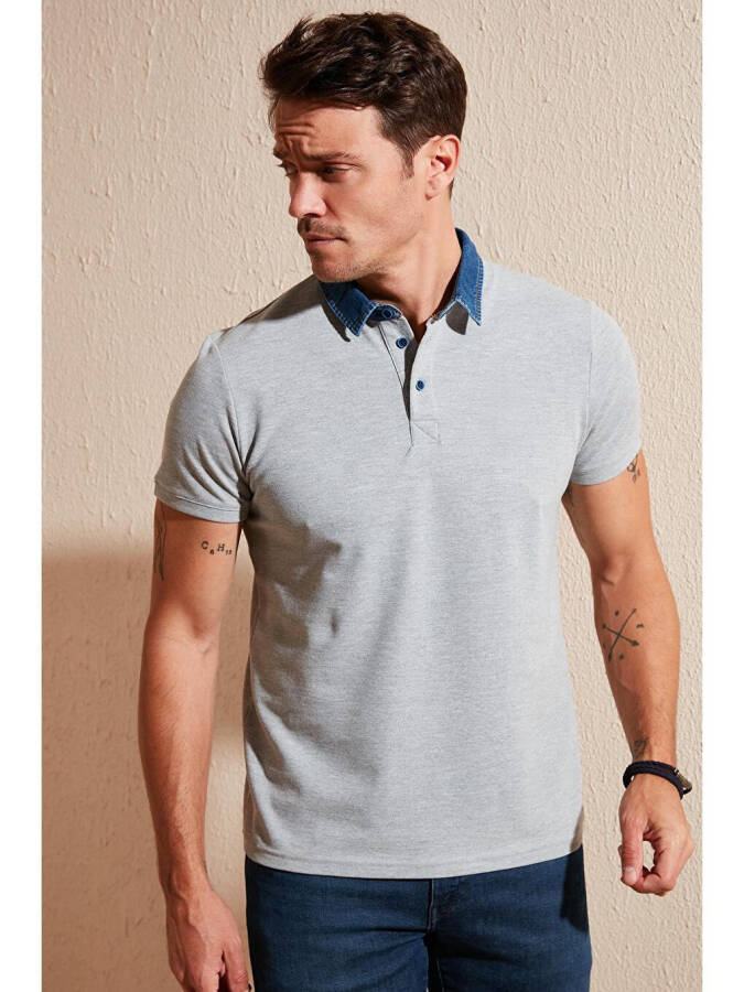 %100 Pamuk Düğmeli Regular Fit Polo T Shirt 5902134 - 2