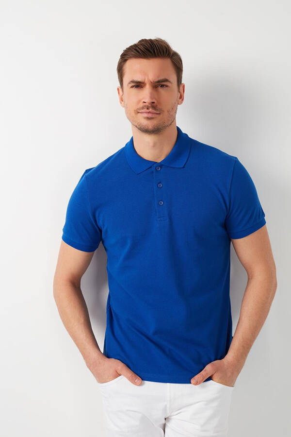 %100 Pamuk Düğmeli Regular Fit Polo Tişört 5902127 - 12