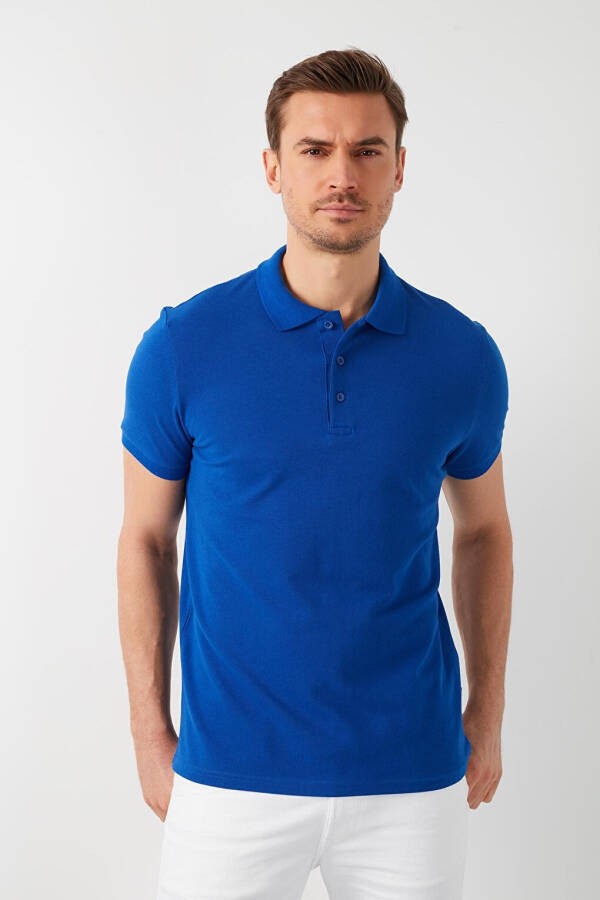 %100 Pamuk Düğmeli Regular Fit Polo Tişört 5902127 - 13