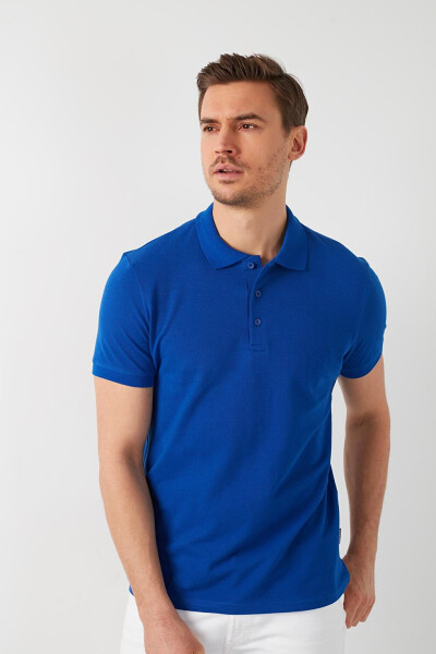 %100 Pamuk Düğmeli Regular Fit Polo Tişört 5902127 - 14