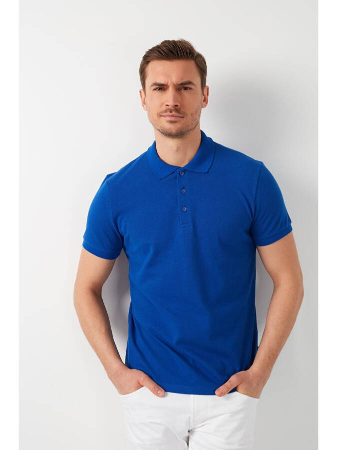 %100 Pamuk Düğmeli Regular Fit Polo Tişört 5902127 - 4