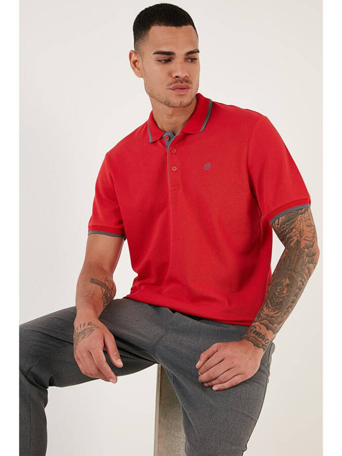 %100 Pamuk Düğmeli Slim Fit Polo T Shirt 5902118 - 2