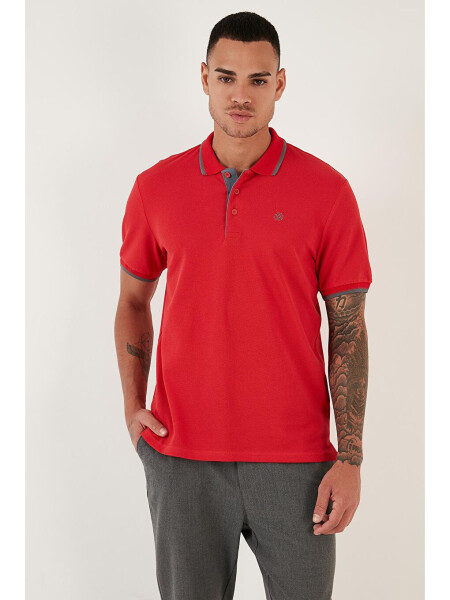 %100 Pamuk Düğmeli Slim Fit Polo T Shirt 5902118 - 4