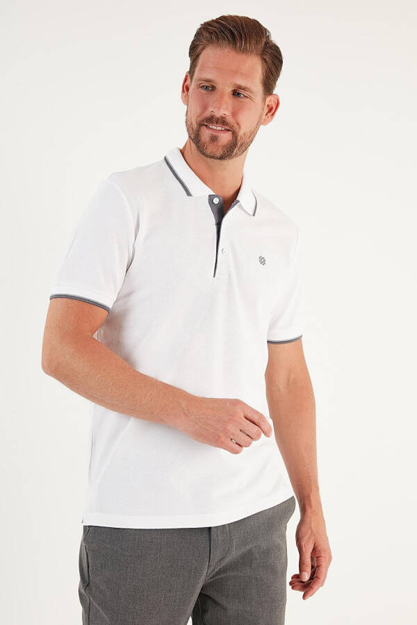 100% Paxta Tugmalari Bilan Slim Fit Polo Futbolka 5902118 - 1