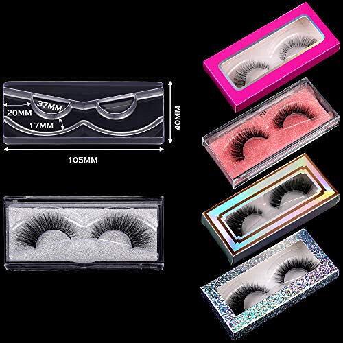 100 Piece Rectangle Lash Trays Holder Plastic Eyelash Trays for False Eyelash Packaging Box Eyelash Storage Case for Boutique Beauty Salons (Transparent) - 2