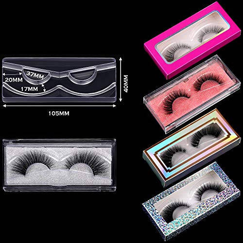 100 Piece Rectangle Lash Trays Holder Plastic Eyelash Trays for False Eyelash Packaging Box Eyelash Storage Case for Boutique Beauty Salons (Transparent) - 2