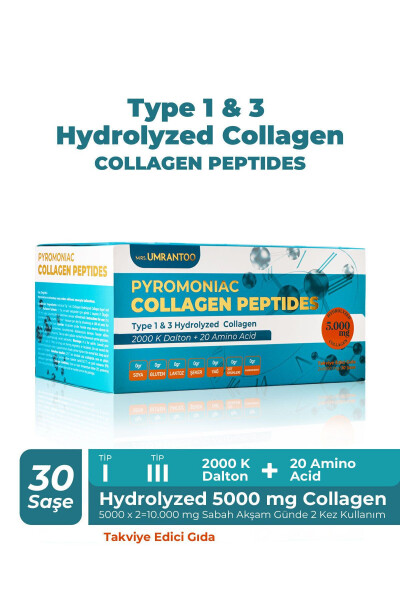 100% Pure and Hydrolyzed Collagen 30 Sachets Type 1 and Type 3 - 5