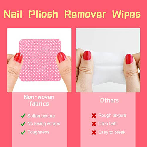 1000 Pieces Eyelash Extension Glue Wipes Eyelash Glue Cleaner Non Woven Fabric Glue Wipes Lash Supplies Accessories Tools for Eyelash Extension Glue and Nail Polish Bottle (Rose Red) - 3