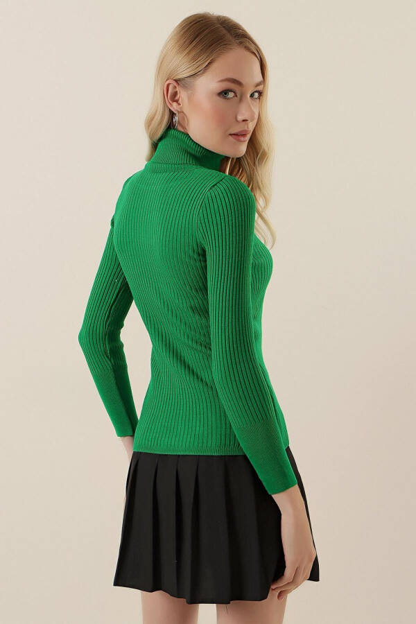 10311 Fisherman Neck Knit Sweater - D.Green - 7