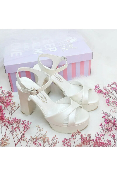 11 Cm Heeled Cross Strap Very Comfortable Bridal Shoes Aslı Acar - 4