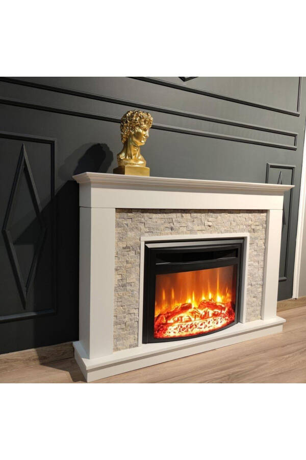 1110s Stone 1800w Decorative Electric Fireplace with Bluetooth and Sound Effects - 2