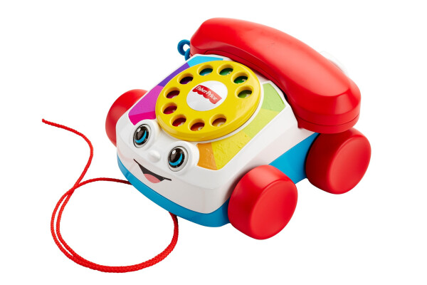 12 oylikdan katta bolalar uchun aylanuvchi diskli Fisher-Price Chatter Telephone tortish o'yinchoq telefoni - 1