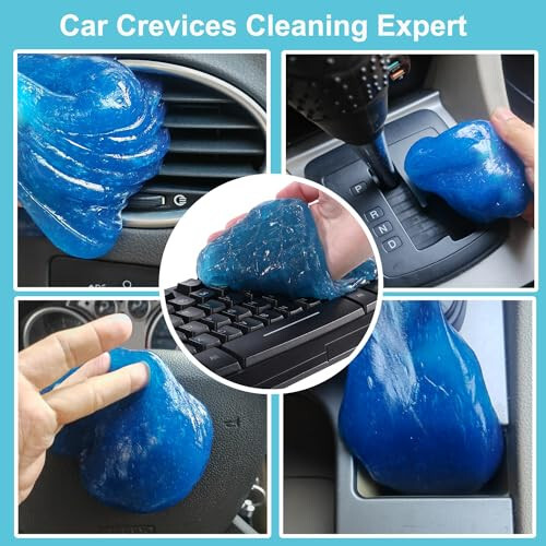 12 Pack Car Cleaning Gel, Car Accessories Putty Universal Cleaner Gel Auto Detailing Car Vents Keyboard Interior Dashboard Cleaner Slime Supplies, Dust Removal Kit for PC Tablet Laptop Camera 840g - 4