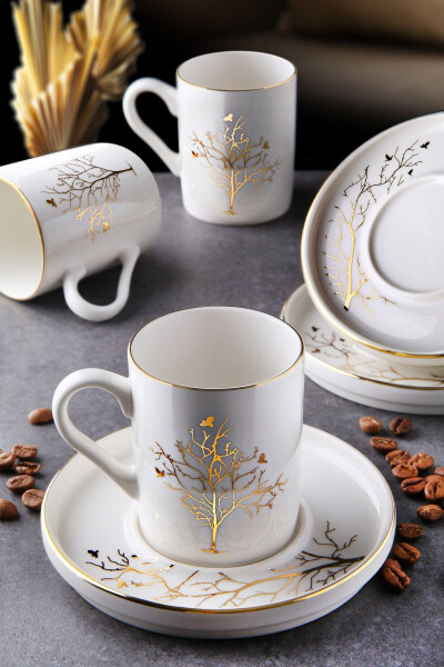 12 Piece 6 Person Tree of Life Coffee Cup Set - Coffee Cup Set 100ml - 4