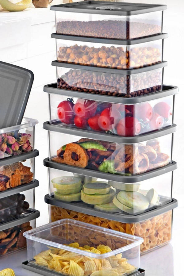 12-Piece Set Rectangular Microwave & Freezer Safe Trio Storage Container X4 0.75 Lt/1 Lt/1.5 Lt - 9