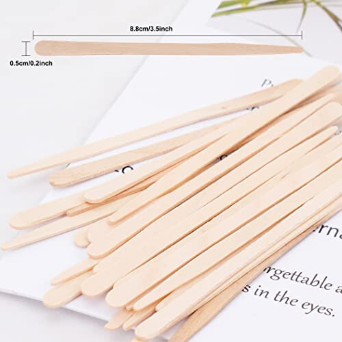 1200Pcs Eyebrow Wax Sticks Wood Waxing Sticks Wax Spatula Applicator for Body Hair Eyebrow Lip Nose Brow Removal - 2