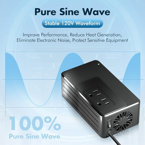 1200W Universal Travel Adapter Converter Step-Down 220V to 110V, 2 lbs Light Weight, Stable Pure Sine Wave, for Hair dryers, straighteners, Curling Irons, Coffee Makers (Black) - 2