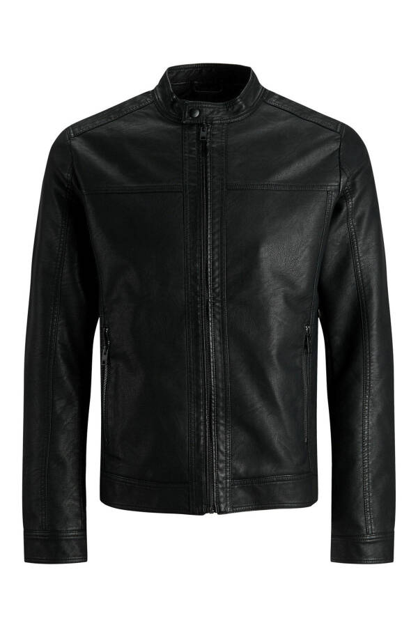 12182461 Jjewarner Jacket Noos Men's Leather Jacket Black - 5