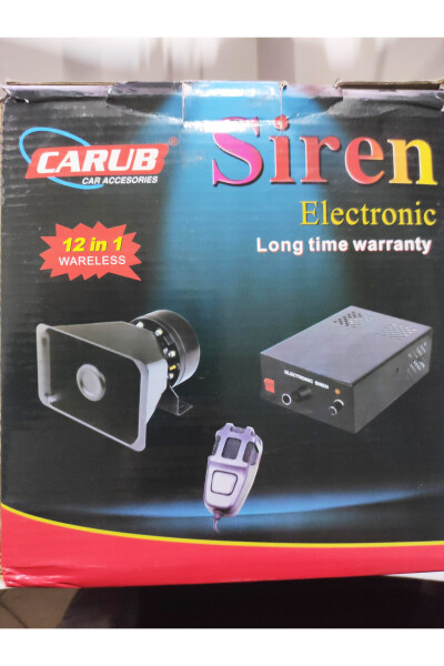 12V PROFESYONEL ELEKTRONİK SİREN MEGAFONLU 3 SESLİ 100 W WIRELESS - 7